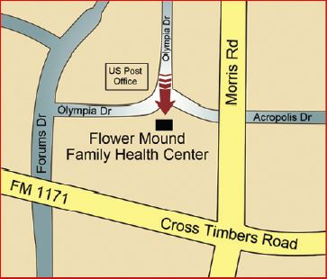 flower mount health center map